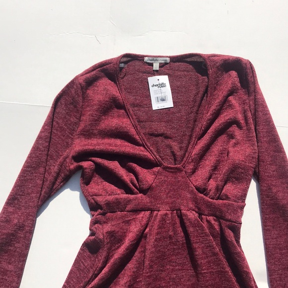 🌸4/$18 Charlotte Russe Dark Red Sweater Dress - Picture 2 of 5